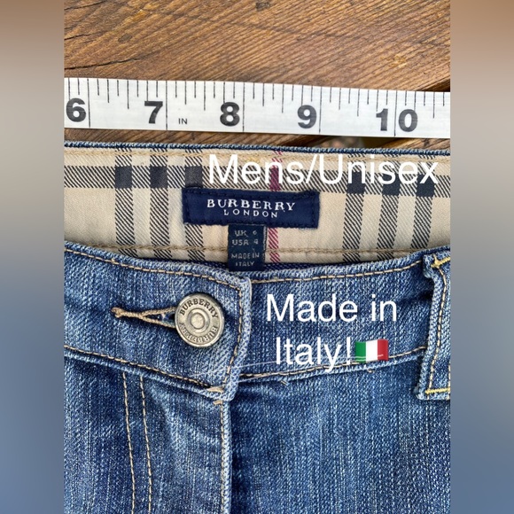 BURBERRY Distressed/Large LOGO 5 Pocket/straight leg Jeans🔥EUC🔥30”waist,UNISEX - Picture 10 of 16